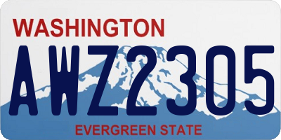 WA license plate AWZ2305