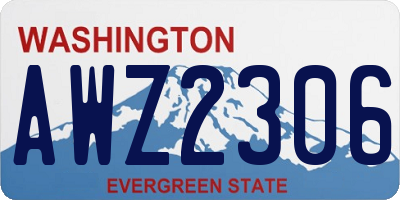 WA license plate AWZ2306