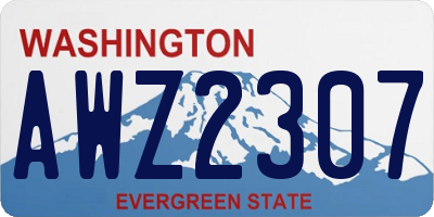 WA license plate AWZ2307