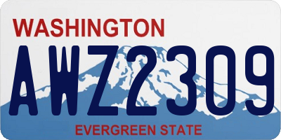 WA license plate AWZ2309
