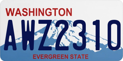 WA license plate AWZ2310