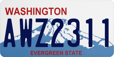 WA license plate AWZ2311