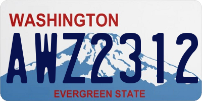 WA license plate AWZ2312