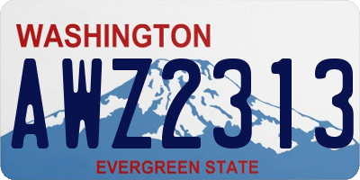 WA license plate AWZ2313