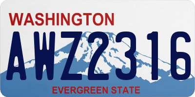 WA license plate AWZ2316