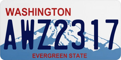 WA license plate AWZ2317
