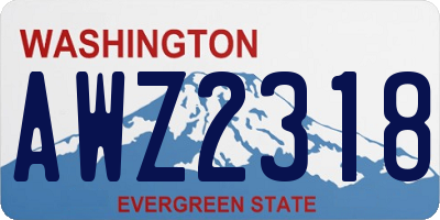 WA license plate AWZ2318
