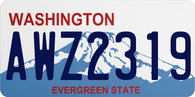 WA license plate AWZ2319