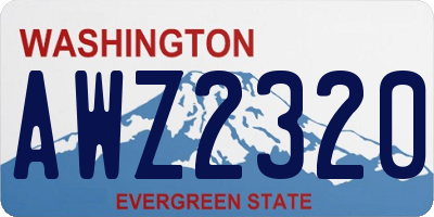 WA license plate AWZ2320