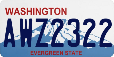 WA license plate AWZ2322