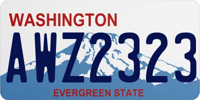 WA license plate AWZ2323