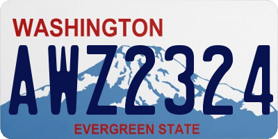 WA license plate AWZ2324