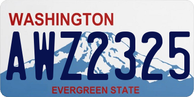 WA license plate AWZ2325