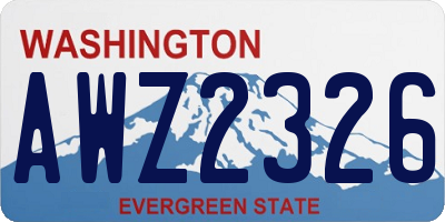 WA license plate AWZ2326