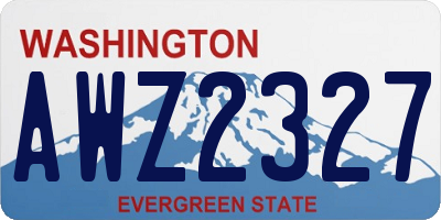 WA license plate AWZ2327