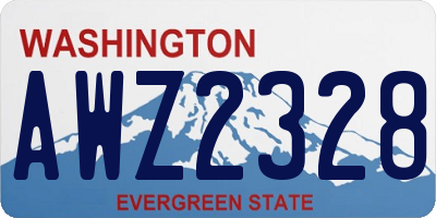 WA license plate AWZ2328