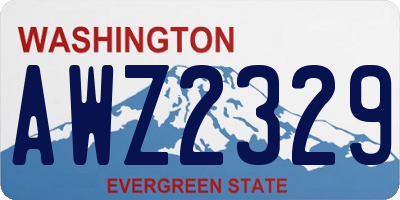 WA license plate AWZ2329