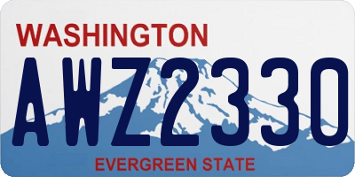WA license plate AWZ2330