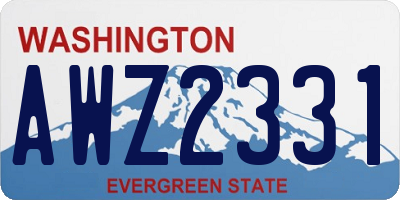 WA license plate AWZ2331