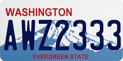 WA license plate AWZ2333