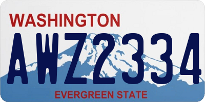 WA license plate AWZ2334