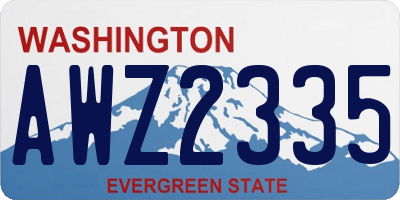 WA license plate AWZ2335