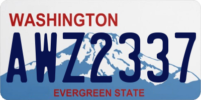 WA license plate AWZ2337