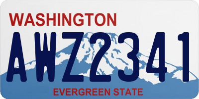 WA license plate AWZ2341