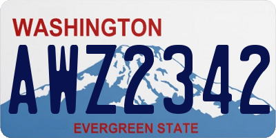 WA license plate AWZ2342