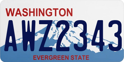WA license plate AWZ2343