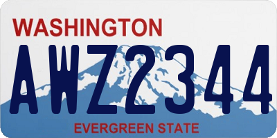 WA license plate AWZ2344