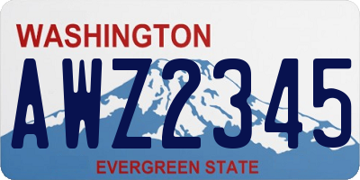 WA license plate AWZ2345