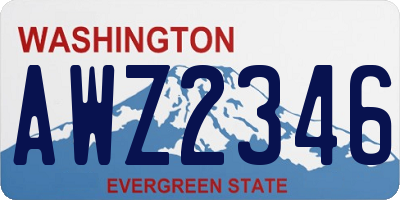 WA license plate AWZ2346