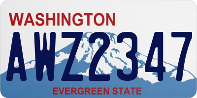 WA license plate AWZ2347