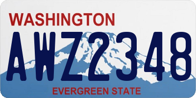 WA license plate AWZ2348