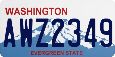 WA license plate AWZ2349