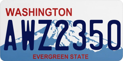 WA license plate AWZ2350