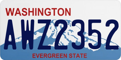 WA license plate AWZ2352