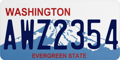 WA license plate AWZ2354