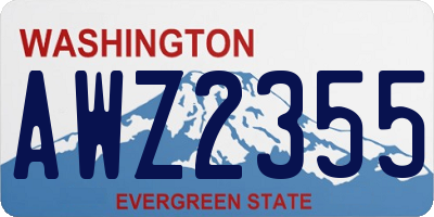 WA license plate AWZ2355