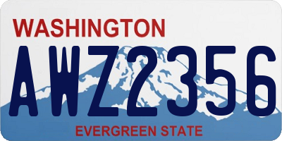 WA license plate AWZ2356