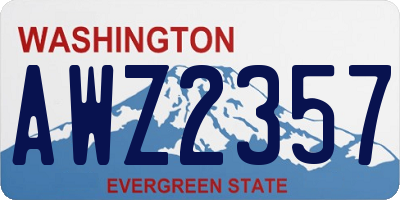 WA license plate AWZ2357