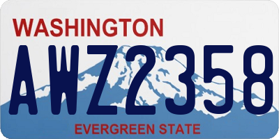 WA license plate AWZ2358