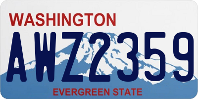 WA license plate AWZ2359