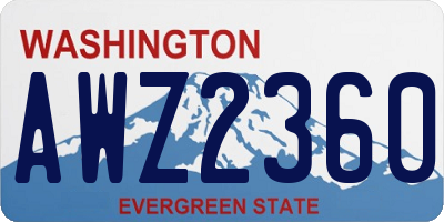 WA license plate AWZ2360