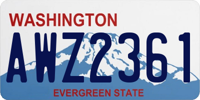 WA license plate AWZ2361