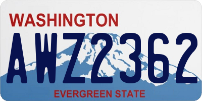 WA license plate AWZ2362