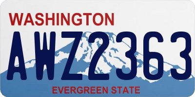 WA license plate AWZ2363
