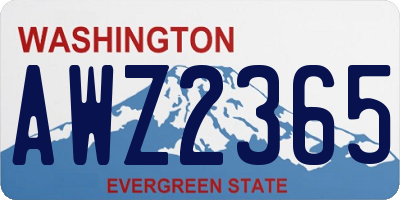 WA license plate AWZ2365