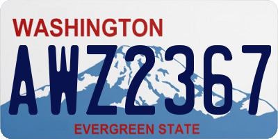 WA license plate AWZ2367